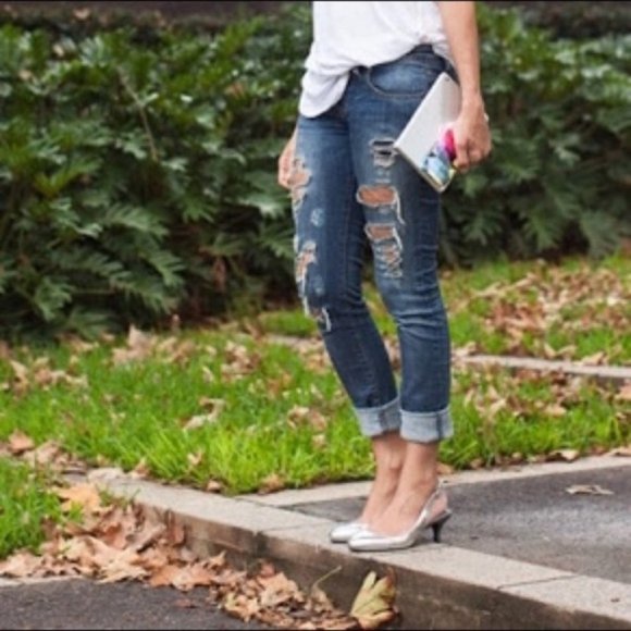NWT A New Day Metallic Silver Slingback Pumps - Picture 6 of 11